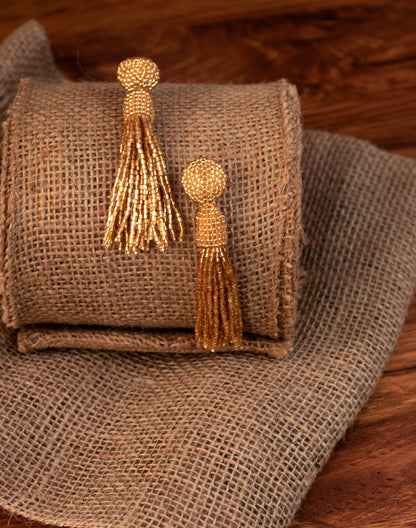 gold tassel earrings