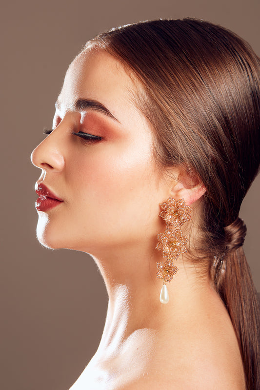 rose gold dangling earrings