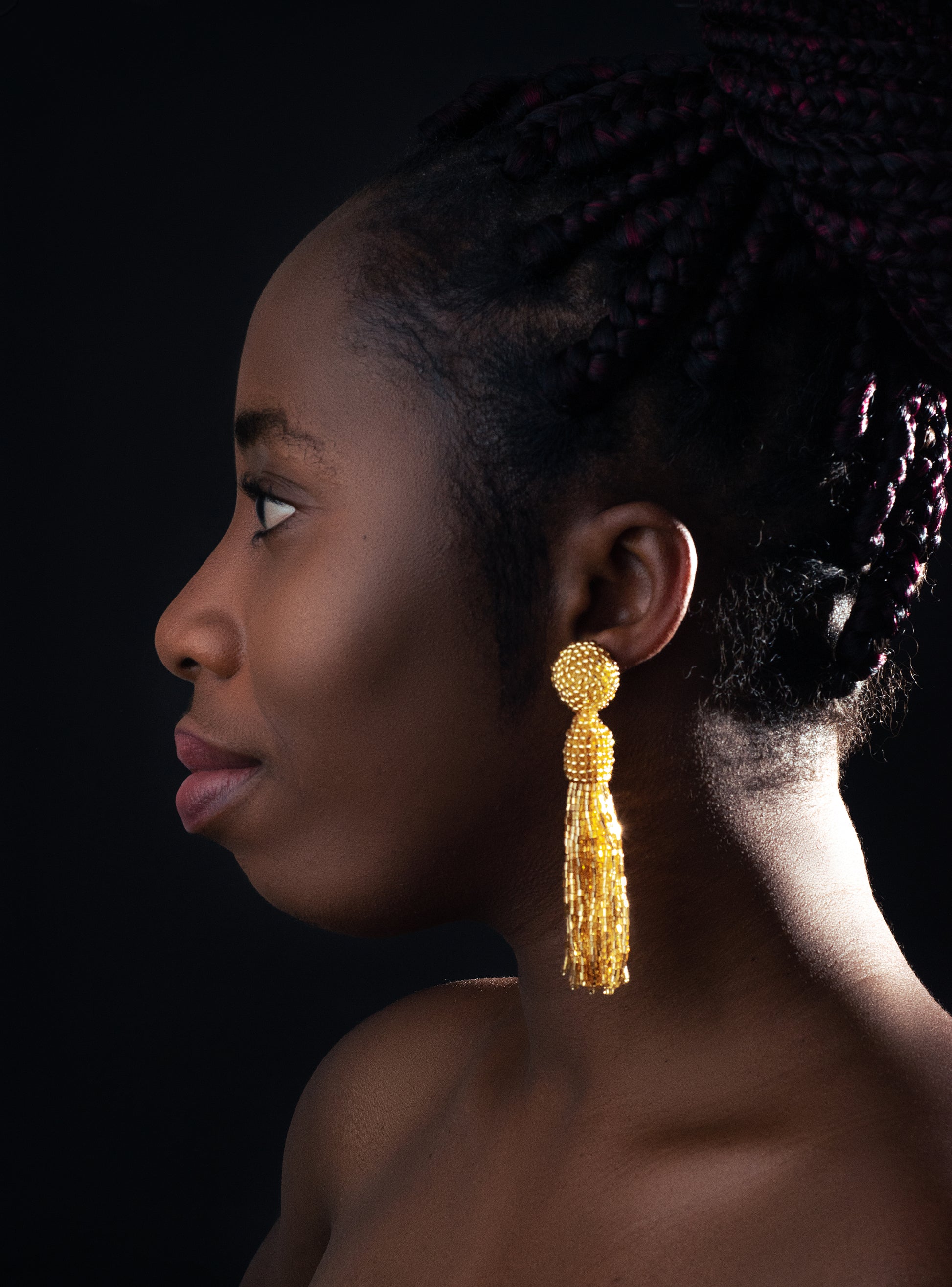 gold tassel earrings